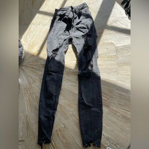 Black Distressed Skinny Jeans